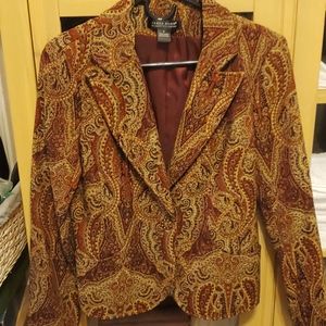 Brocade fully-lined, Blazer size 8, Autumn tones